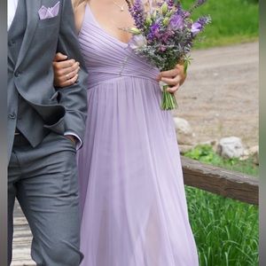 David’s Bridal Mesh Illusion Bridesmaid Dress - Iris